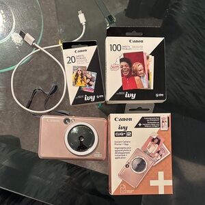 Canon Ivy CLIQ+2 Instant Camera Printer plus App - Pink; Includes 120 Sheets!